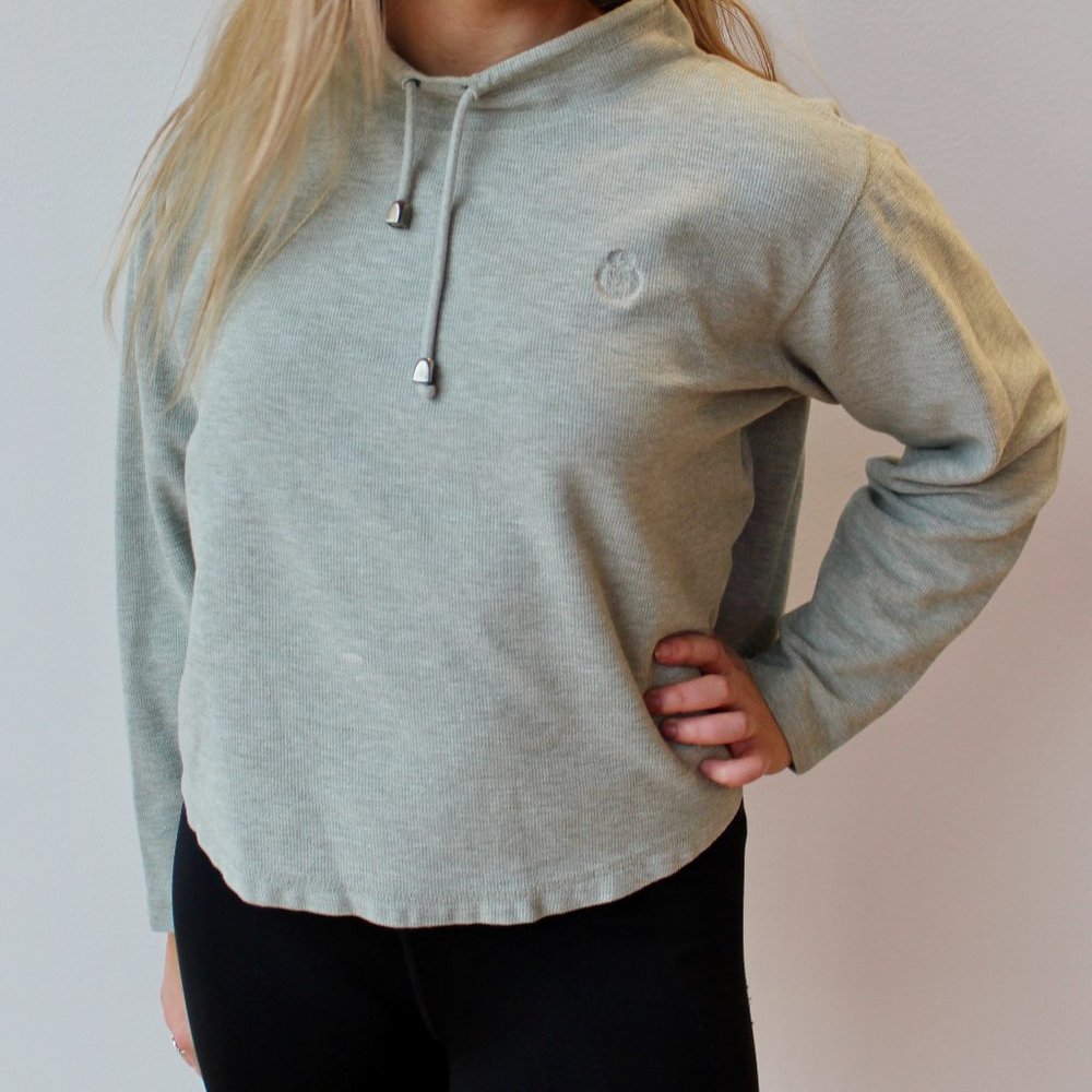 Liz Claiborne Cropped Hoodie - Grey